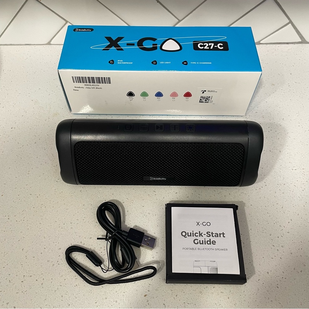 BolaButty X-Go C27-C Waterproof LED Portable Bluetooth Speaker Black